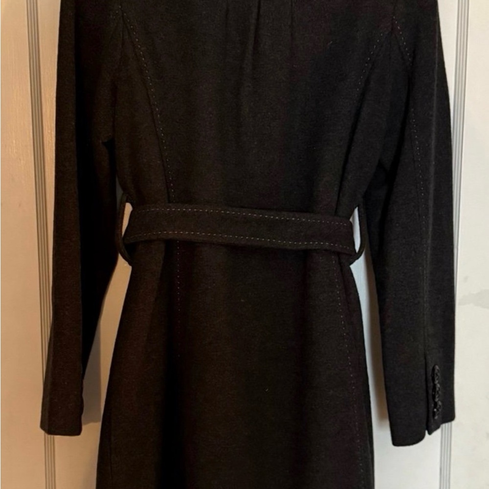 Merona Charcoal Belted wool blend Coat - Picture 2 of 8